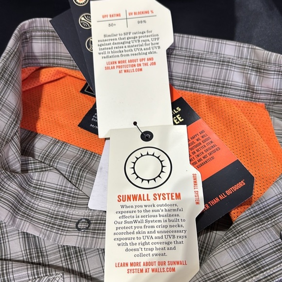 Walls Bowie UPF 50+ work,flex,moisture wick,under arm gussets,drop tail,pockets - Picture 13 of 15